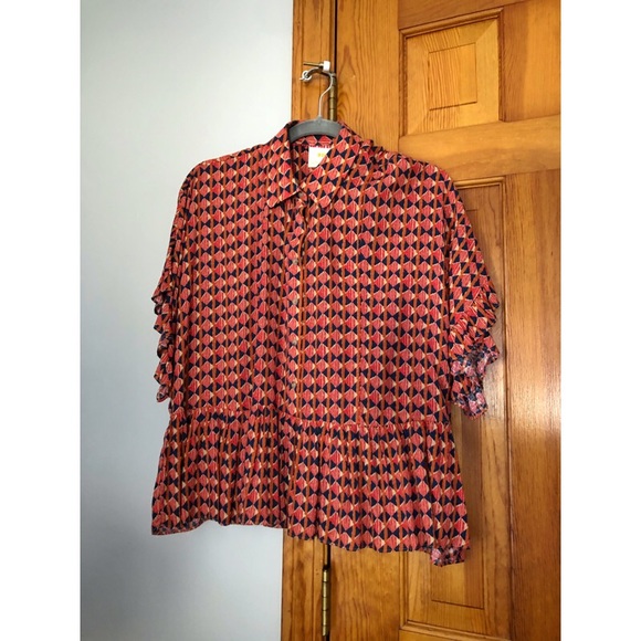 Anthropologie Tops - Anthropologie Maeve boxy short-sleeve blouse, XS EUC